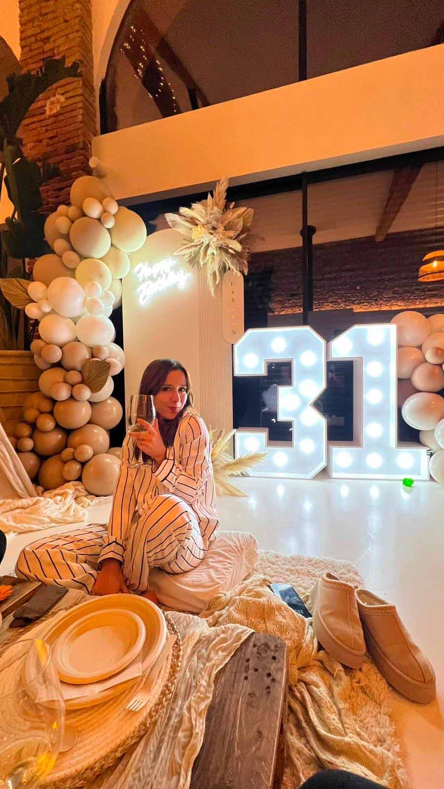 Scénographie anniversaire adulte bohème chic