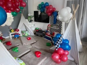 Pyjama Party pour enfants et adulte sur le thème de Mario Kart